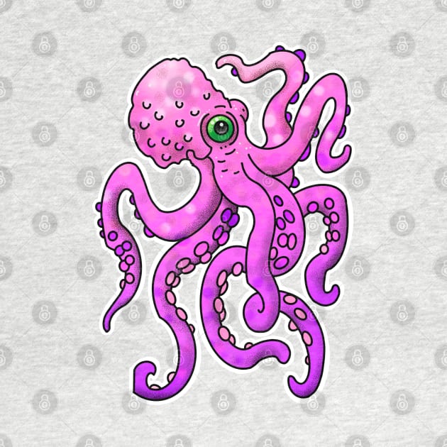 Cute pink octopus design by weilertsen